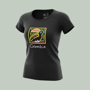 Morpho Colombia Toucan Graphic Tee Large Black Cotton South American Folk Art